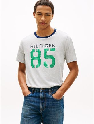 Tommy Hilfiger Mens Hilfiger 85 Logo T-Shirt - Grey - XXXL