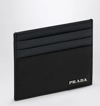 Prada Card holder in Saffiano blue/black