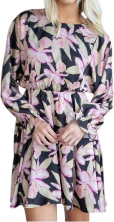 Sadie & Sage Candlelight Dolman Sleeve Dress In Black Multi