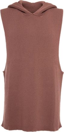 Rick Owens Geribbelde hoodie - Bruin