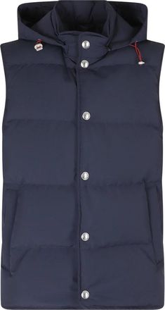 Eleventy Gilet - Heren - Bodywarmers - Blauw - L - Leer - Jassen