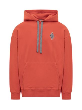 Marcelo Burlon Red Embroidered Hood Sweatshirt