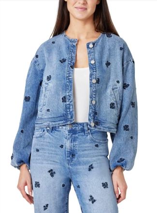 Habitual Embroidery Denim Jacket In Seafarer