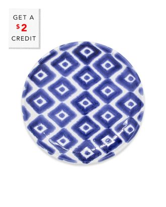 Vietri Viva By Vietri Santorini Diamond Cocktail Plate With $4 Credit