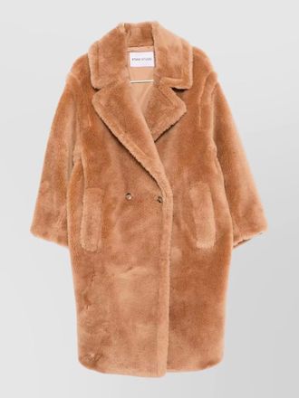 Stand Studio biba longline faux fur double breasted coat