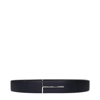Tom Ford Herrens G&uuml;rtel Leder Blau/Schwarz