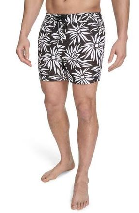 Calvin Klein Floral Swim Trunks in Black Multi at Nordstrom Rack, Size Xx-Large