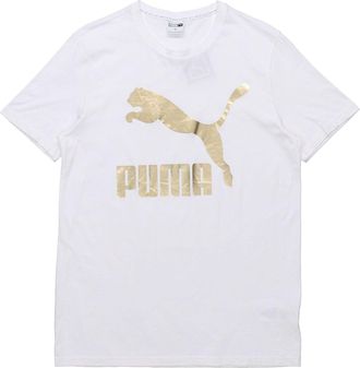 Puma Logo Printed Short Sleeve TEE White 579405-82