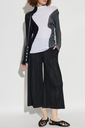 Pleats Please Issey Miyake Pleated Trousers, Womens, Black