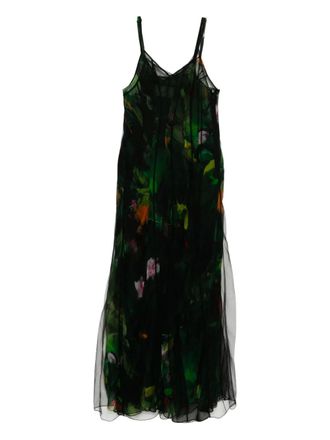 Quetsche floral-print layered dress - Black
