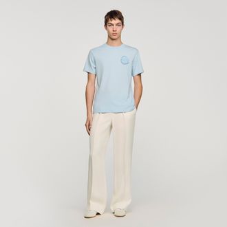 Sandro Cotton crochet flower T-shirt