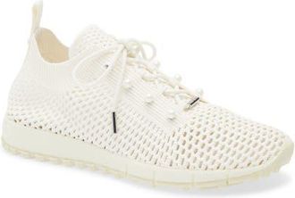 Jimmy Choo London Veles Faux Pearl Knit Sneaker in Latte Mix at Nordstrom, Size 10.5Us