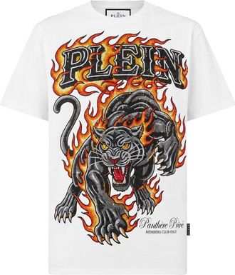 Philipp Plein T-Shirt met ronde hals - Heren - Tops - Wit - Maat: 3XL Katoen