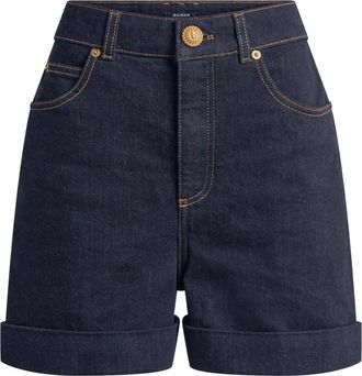 Balmain Denim Shorts - Dames - Denim shorts - Blauw - S - Denim - Korte Broeken