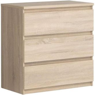 OEM Chelsea C&oacute;moda 3 Cajones Beige Aspecto Madera An 77,2 X F 42 X Al 79,9 Cm