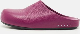 Marni Purple Leather Fussbett Sabot Mules