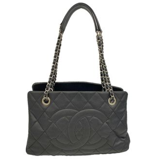 Chanel Black Grained Calfskin Tote Bag (Pre-Owned)