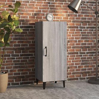 vidaXL Vidaxl - Credenza Grigio Sonoma 34,5x34x90 cm in Legno Multistrato