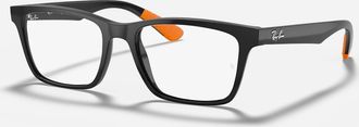 Ray-Ban Mens Rb7025 Square Frames Glasses With Demo Lens In Polished Black