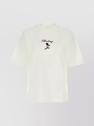 Burberry embroidered logo cotton t-shirt