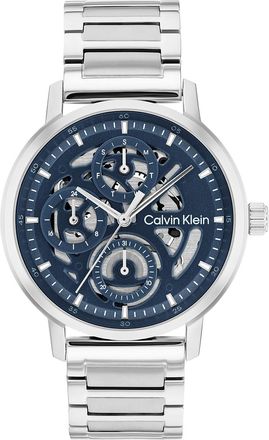 Calvin Klein Mens Multifunction Exposed Dial Link Bracelet Watch - Silver - OS