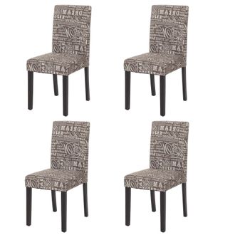 Hhg Hhg - Nunca Usado] Juego De 4 Sillas De Comedor Silla De Cocina Littau, Textil Con Letras, Gris, Patas Oscuras