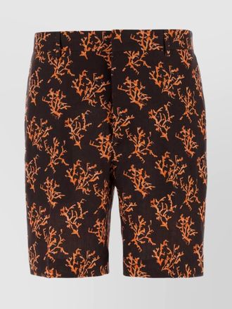Fendi printed linen bermuda shorts