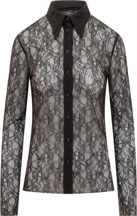 Philosophy di Lorenzo Serafini Zwarte kanten blouse - Dames - Overhemden - Zwart - 2XS - Overhemden