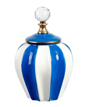 Mark Roberts 10In Classic Stripe Vase With Lid