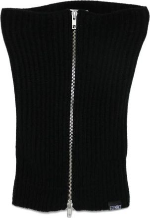 Maison Margiela Geribbelde Gebreide Sjaal - Dames - Tops zonder mouwen - Zwart - ONE Size - Tops
