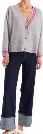 Brodie Courtney Comfy Cashmere Cardigan In Super Grey