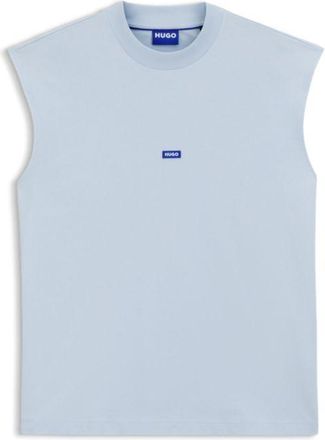 HUGO BOSS Sleeveless cotton T-shirt with logo patch