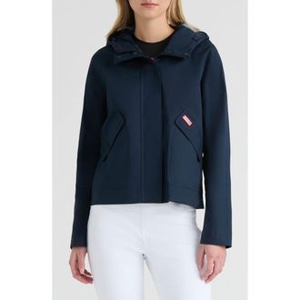 Hunter Julia Hooded Waterproof Rain Jacket in Midnight at Nordstrom Rack, Size X-Small