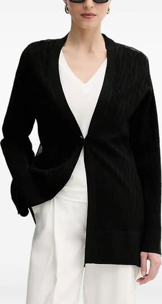 A|X Armani Exchange Cardigan con orlo ampio - Nero