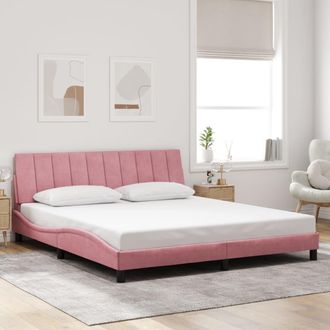 vidaXL Estructura De Cama Sin Colch&oacute;n Terciopelo Rosa 180x200 Cm Vidaxl