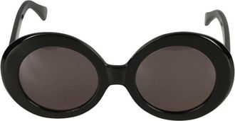 K&agrave;dor Audrey Gold Emblem Tapered Temple Large Round Sunglasses
