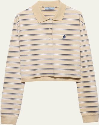 Prada Striped Pique Polo Shirt