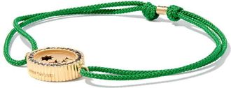 Luis Morais 14K Yellow Gold And Diamond Palm Tree Cord Bracelet - Mens - Black Diamond/14kt Yellow Gold