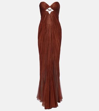 Maria Lucia Hohan Rachel draped silk muslin bustier gown