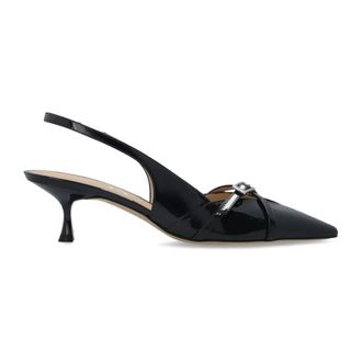 Stuart Weitzman Schoenen, Dames, Zwart, 35 1/2 EU, Leer, Georgie Slingback 50