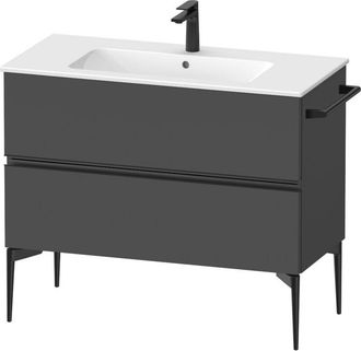 Duravit Sivida Mueble Bajo Lavabo, 2 Cajones, Tirador Negro - Duravit