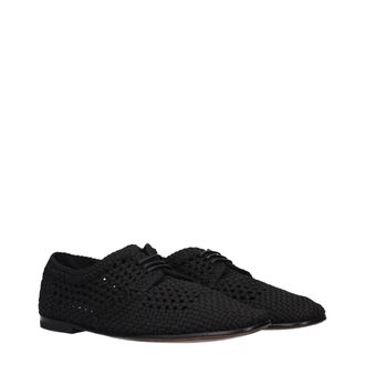 Dolce & Gabbana Mens Black Fabric Oxfords And Derbies Shoe