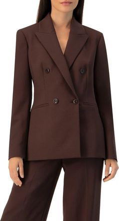 Ivonne Tailored Double Breasted Blazer in Brown at Nordstrom, Size 10