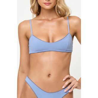L*Space Whimsy Bikini Top in Chambray at Nordstrom, Size X-Large