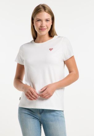 Ragwear Kurzarmshirt RAGWEAR ADORI A, Damen, Gr. XS, ivory, Jersey, Obermaterial: 60% Baumwolle, 40% Polyester, bestickt, h&uuml;ftbedeckend, Rundhals, Shirts Kurz