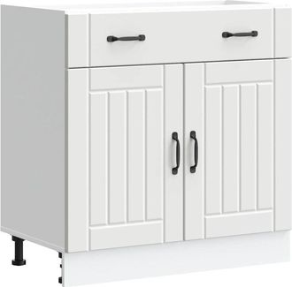 vidaXL Kitchen Base Cabinet Lucca White Engineered Wood Vidaxl