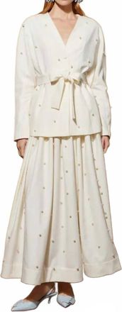 Sister Jane Ray Days Maxi Skirt In Pearl Ivory