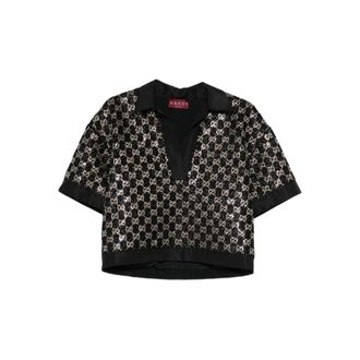 Gucci Sequin V-neck Top