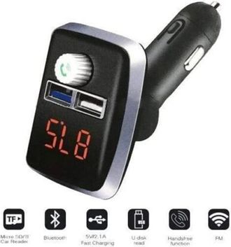 Trade Shop Trade Shop - Trasmettitore Fm Auto Bluetooth Q-b67 Vivavoce Lettore Mp3 Caricatore Usb Doppio