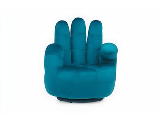 VENTE-UNIQUE.COM Sill&oacute;n cl&aacute;sico tela azul verdoso